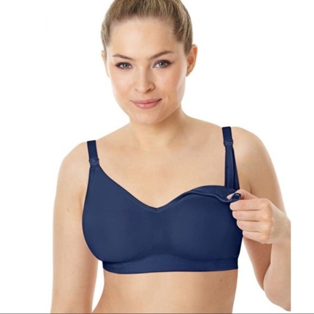 NWT Playtex Tru Support Seamless Nursing Bra Size XS Navy Blue